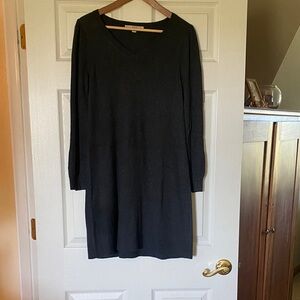 LOFT Charcoal Long Sleeve Dress